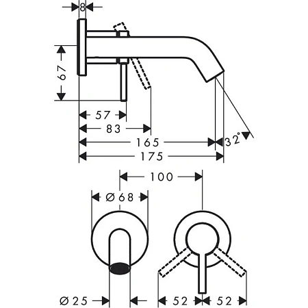 Фото - Смеситель для раковины Hansgrohe Tecturis S 73350670 черный - Hansgrohe