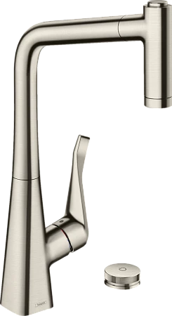 Фото - Смеситель для кухни Hansgrohe Metris 73806800, сталь - Hansgrohe