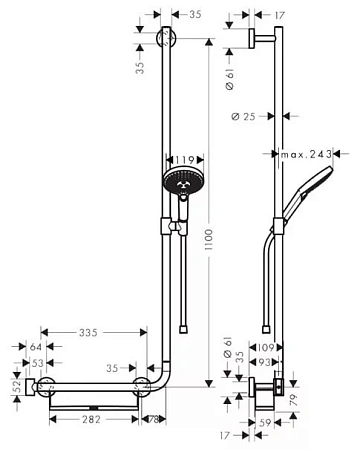 Фото - Душевой гарнитур Hansgrohe Raindance Select S 26326000 хром - Hansgrohe