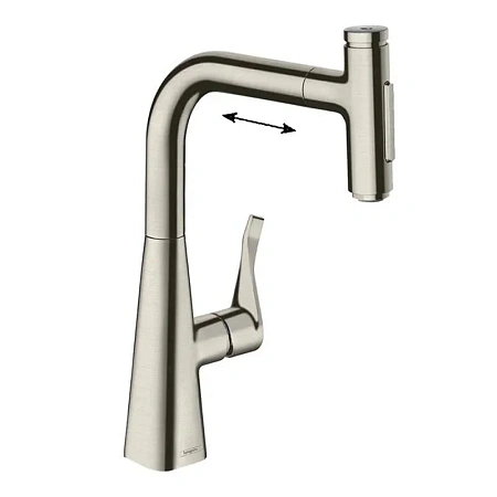 Фото - Смеситель для кухни Hansgrohe Metris Select 73816800 серый - Hansgrohe