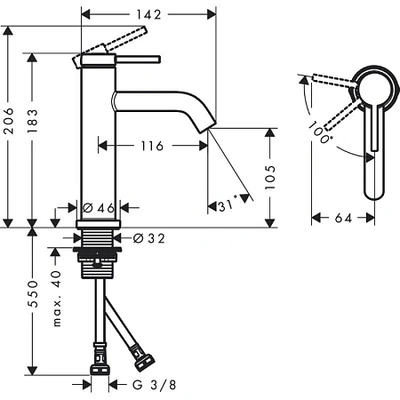 Фото - Смеситель для раковины Hansgrohe Tecturis S 73312700 белый - Hansgrohe