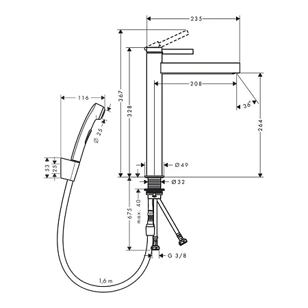 Фото - Смеситель для раковины Hansgrohe Finoris 76220670 черный - Hansgrohe