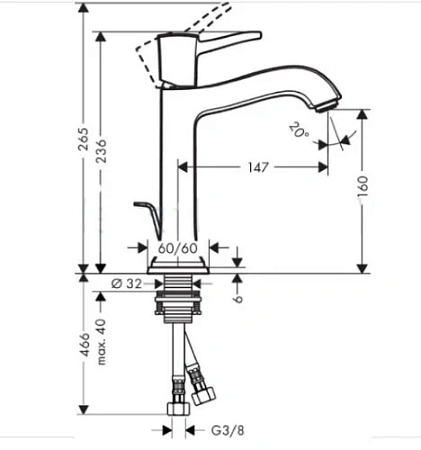 Фото - Смеситель для ванны с душем Hansgrohe Metropol Classic 31340000/31302000 хром - Hansgrohe