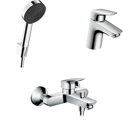 Фото - Душевой комплект Hansgrohe, хром, 71400000/71070000/24301000 - Hansgrohe