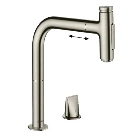 Фото - Смеситель для кухни Hansgrohe Metris Select 73819800 серый - Hansgrohe