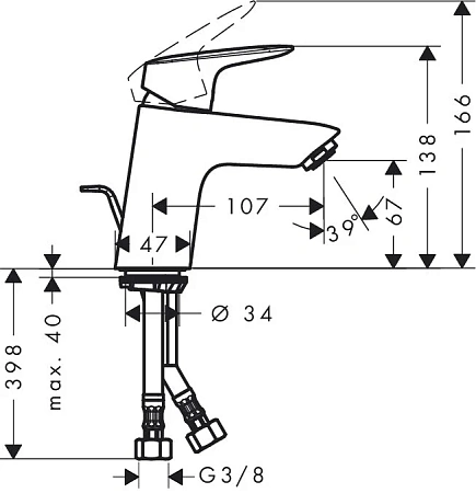 Фото - Смеситель для душа Hansgrohe Logis 71070000/71600000/26532400 хром - Hansgrohe