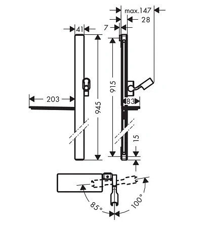 Фото - Штанга душевая Hansgrohe Unica Comfort 27640000 хром - Hansgrohe