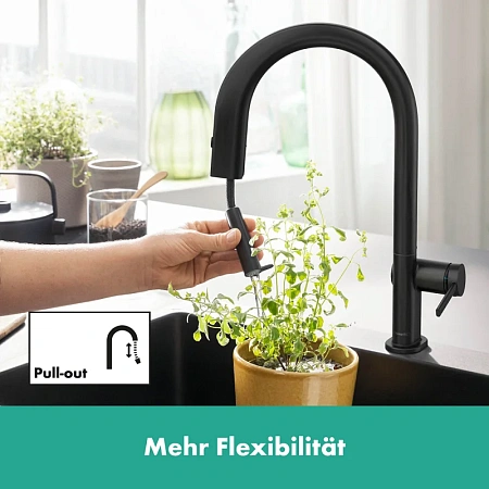 Фото - Смеситель для кухни Hansgrohe Aqittura 76826670 черный - Hansgrohe