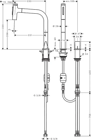 Фото - Смеситель для кухни Hansgrohe Metris Select 73819800 серый - Hansgrohe