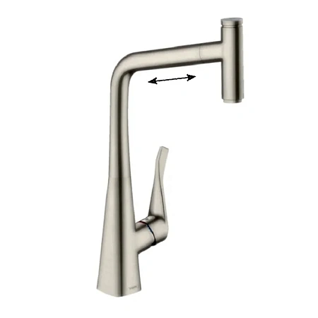 Фото - Смеситель для кухни Hansgrohe Metris Select 73803800 серый - Hansgrohe