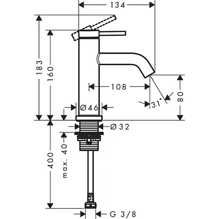 Фото - Смеситель для раковины Hansgrohe Tecturis S 73313670 черный - Hansgrohe