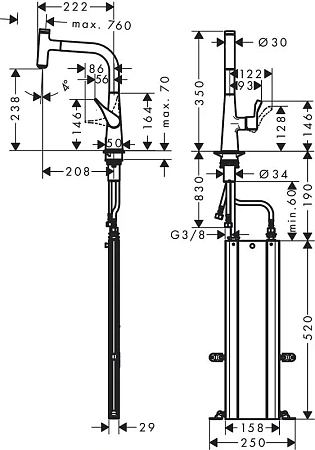 Фото - Смеситель для кухни Hansgrohe Metris Select 73802000 хром - Hansgrohe