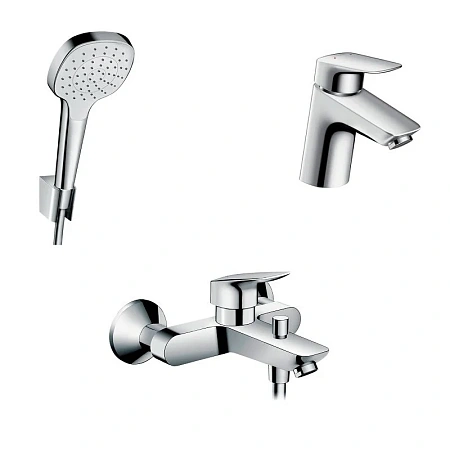 Фото - Душевой комплект Hansgrohe, хром, 71400000/71070000/26412400 - Hansgrohe