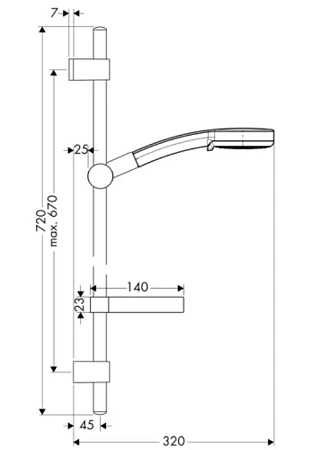 Фото - Штанга душевая Hansgrohe  27183000 хром - Hansgrohe