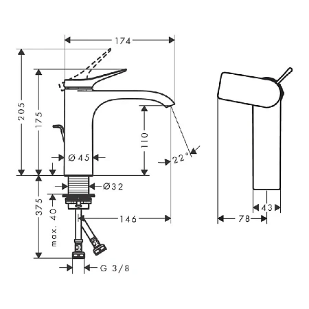 Фото - Смеситель для раковины Hansgrohe Vivenis 75023670 черный - Hansgrohe