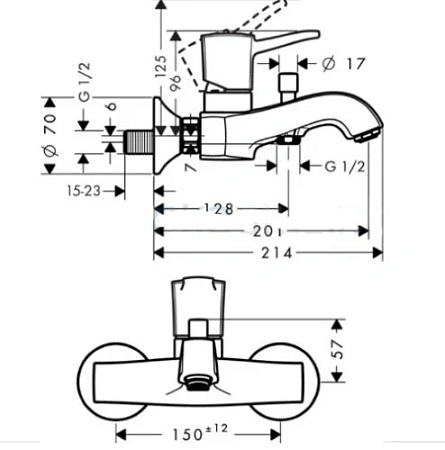 Фото - Смеситель для ванны с душем Hansgrohe Metropol Classic 31340000/31302000 хром - Hansgrohe