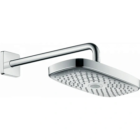 Фото - Верхний душ Hansgrohe Select E, 30 х 16 см, EcoSmart, 2 режима струи, с держателем, хром, 26609000 - Hansgrohe