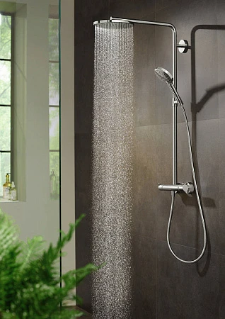 Фото - Душевая система Hansgrohe Raindance Select S 27633990, золото - Hansgrohe