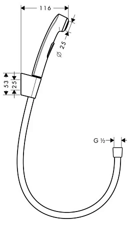 Фото - Душ гигиенический  Hansgrohe Logis 71606000/32129000/27454000/13620180 хром - Hansgrohe