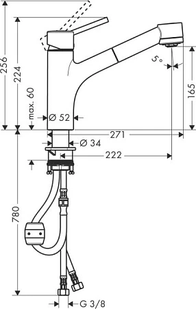 Фото - Смеситель для кухни сталь Hansgrohe Talis S 32841800 - Hansgrohe