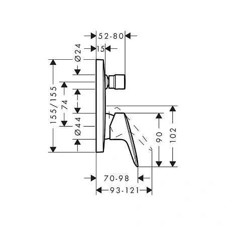 Фото - Смеситель для ванны с душем Hansgrohe Logis 71405670 черный - Hansgrohe