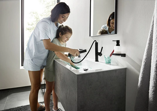 Фото - Смеситель для раковины Hansgrohe Finoris 230 76063670, матовый черный - Hansgrohe