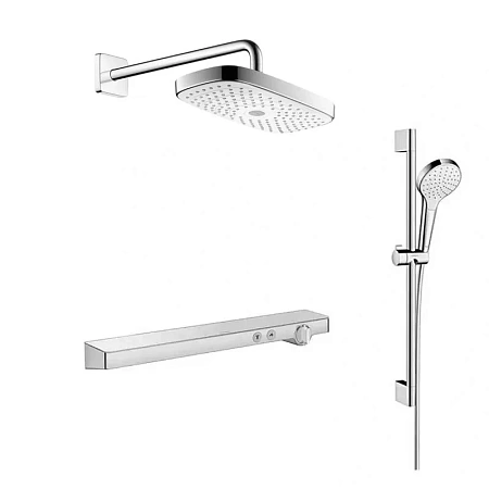 Фото - Душевая система Hansgrohe Raindance Select E 13184000/27385400/26564400 хром, белый - Hansgrohe