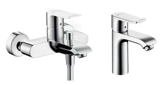 Фото - Смеситель для ванны с душем Hansgrohe Metris 31480000/31080000 хром - Hansgrohe