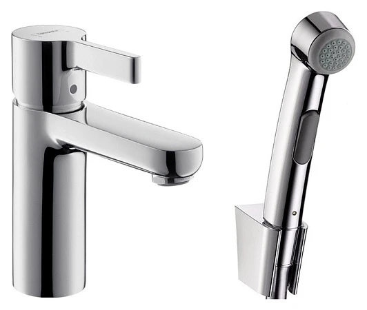 Фото - Смеситель Hansgrohe Metris S 31160000 для раковины с гигиеническим душем - Hansgrohe