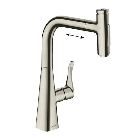 Фото - Смеситель для кухни Hansgrohe Metris Select 73817800 серый - Hansgrohe