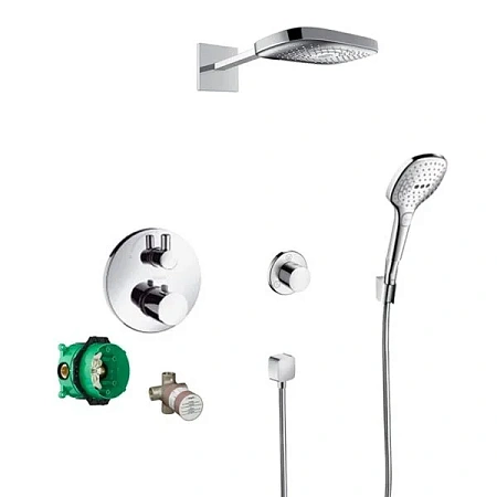 Фото - Душевая система Hansgrohe Ecostat Select 15701000/01800180/15930180/26468000/26520000/28272000/28331800/27414000/15932 хром - Hansgrohe