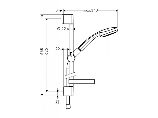 Фото - Душевой набор хром Hansgrohe Croma 100 27032000 - Hansgrohe