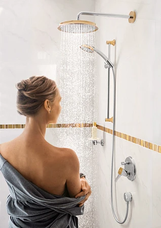 Фото - Тропический душ Hansgrohe Raindance Classic 27424090, хром золото - Hansgrohe