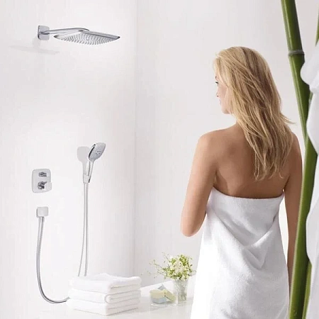 Фото - Душевая система Hansgrohe Ecostat Select 15701000/01800180/15930180/26468000/26520000/28272000/28331800/27414000/15932 хром - Hansgrohe