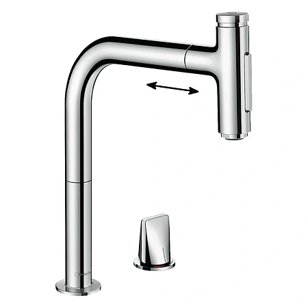 Фото - Смеситель для кухни Hansgrohe Metris Select 73818000 хром - Hansgrohe