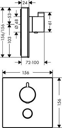 Фото - Термостат для душа Hansgrohe ShowerSelect Highflow 15735400 - Hansgrohe