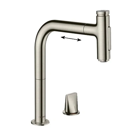 Фото - Смеситель для кухни Hansgrohe Metris Select 73818800 серый - Hansgrohe