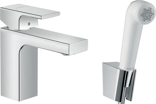 Фото - Смеситель для раковины с гигиеническим душем Hansgrohe Vernis Shape 71216000, хром - Hansgrohe