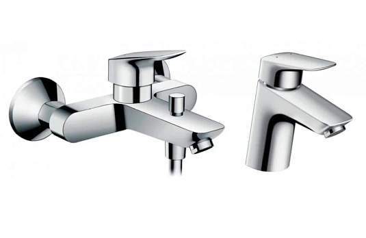 Фото - Смеситель для ванны с душем Hansgrohe Logis 71400000/71070000 хром - Hansgrohe