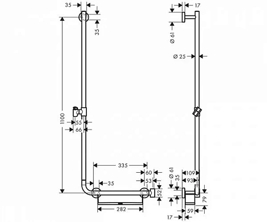 Фото - Штанга душевая Hansgrohe Unica Comfort 26403400 хром, белый - Hansgrohe