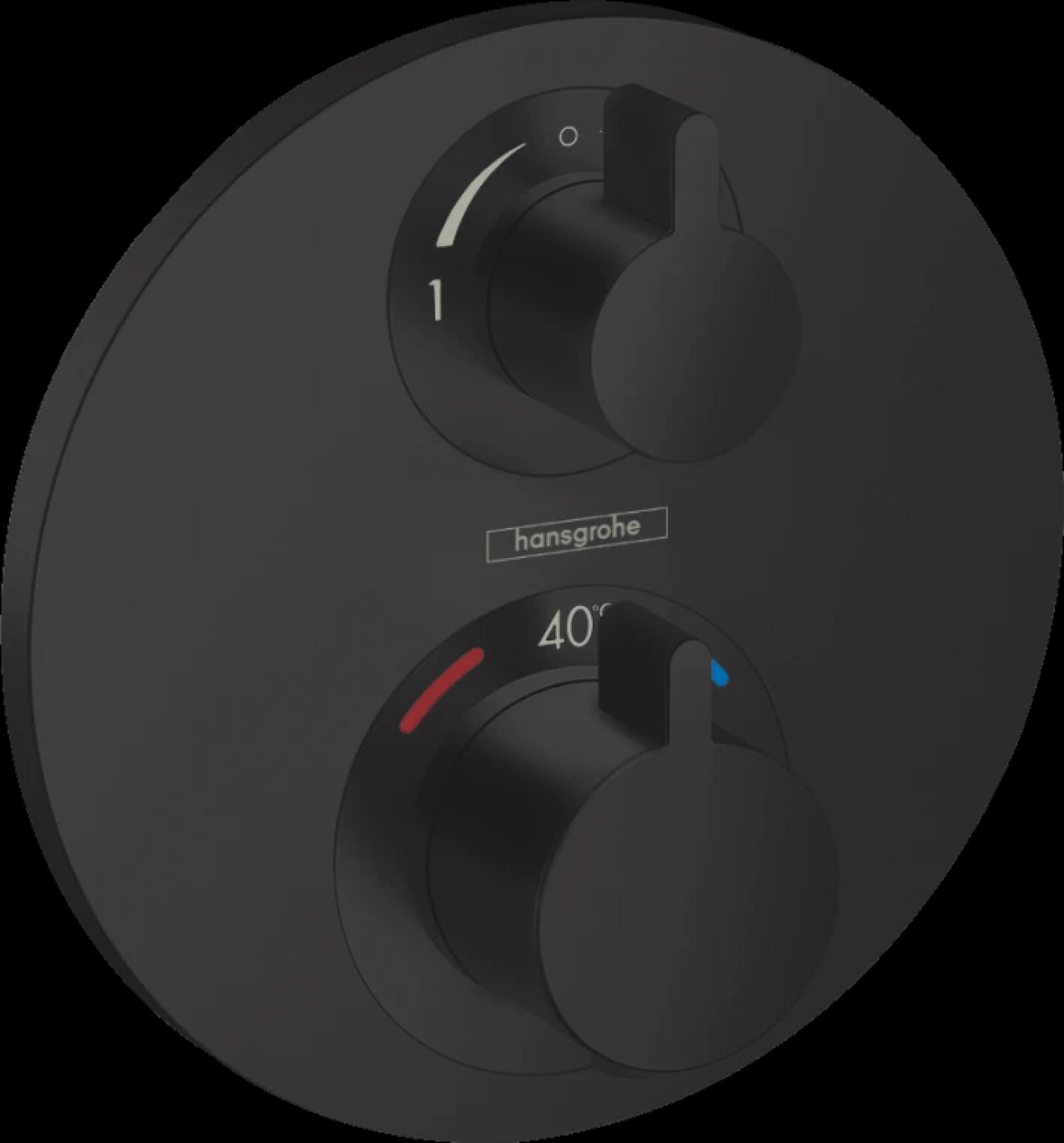 Термостатический смеситель для душа Hansgrohe Ecostat S 15758670, матовый черный