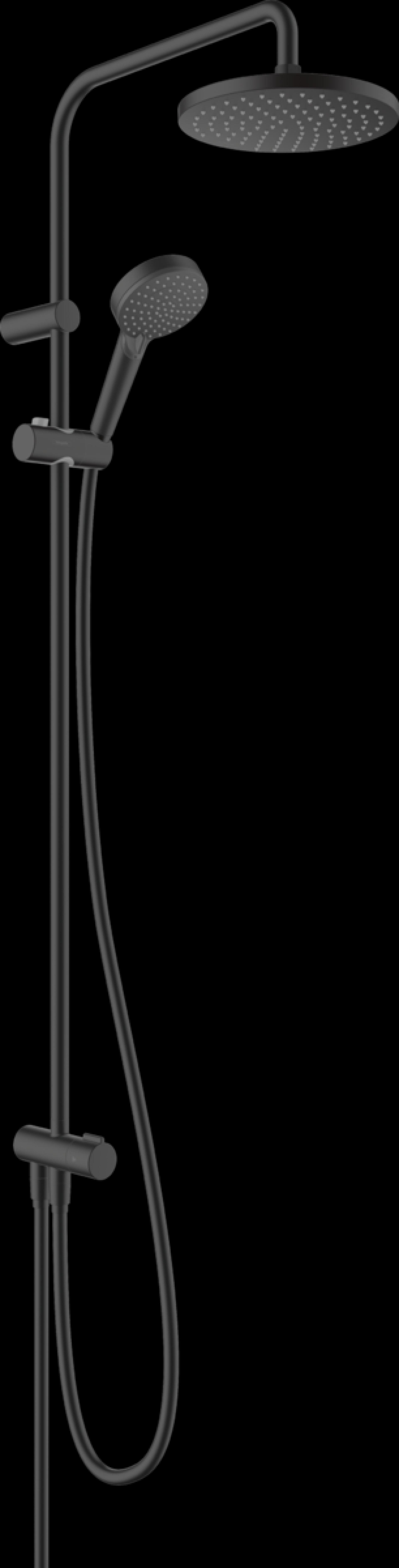 Душевая стойка Hansgrohe Vernis Blend Showerpipe 200 1jet Reno EcoSmart 26099670, матовый чёрный